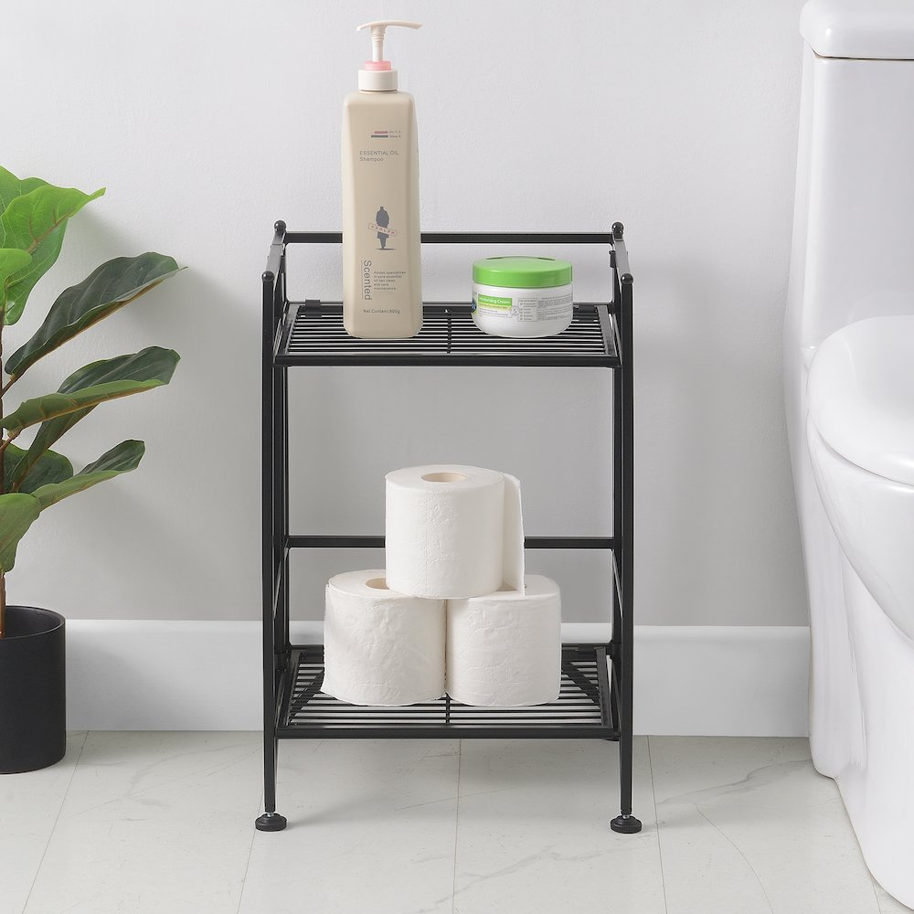 Xtra Storage 2 Tier Folding Metal Shelf. Picture 3