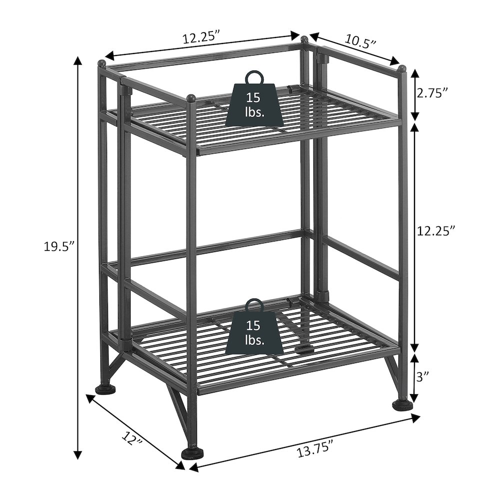 Xtra Storage 2 Tier Folding Metal Shelf. Picture 6