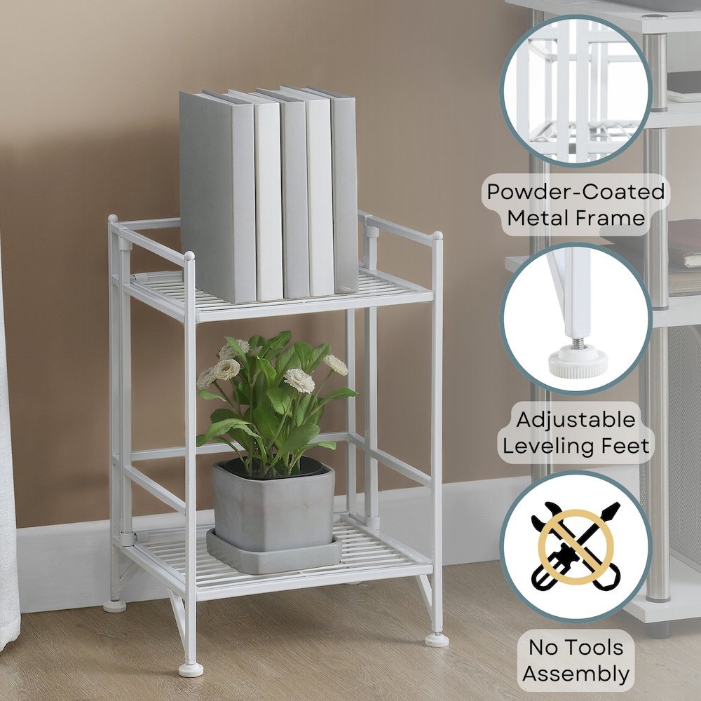 Xtra Storage 2 Tier Folding Metal Shelf. Picture 4