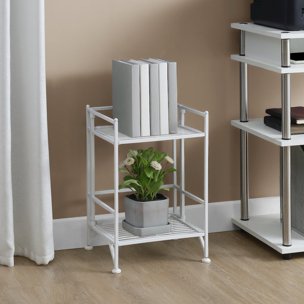 Xtra Storage 2 Tier Folding Metal Shelf. Picture 3
