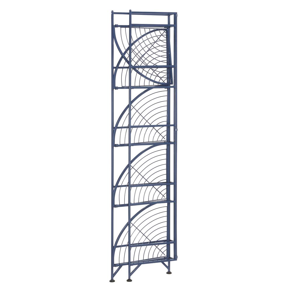 Xtra Storage 5 Tier Folding Metal Corner Shelf Cobalt Blue. Picture 2