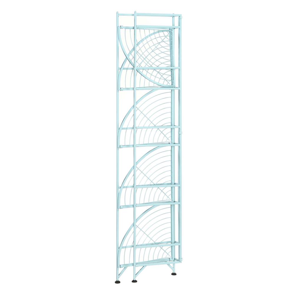 Xtra Storage 5 Tier Folding Metal Corner Shelf Sea Foam. Picture 2
