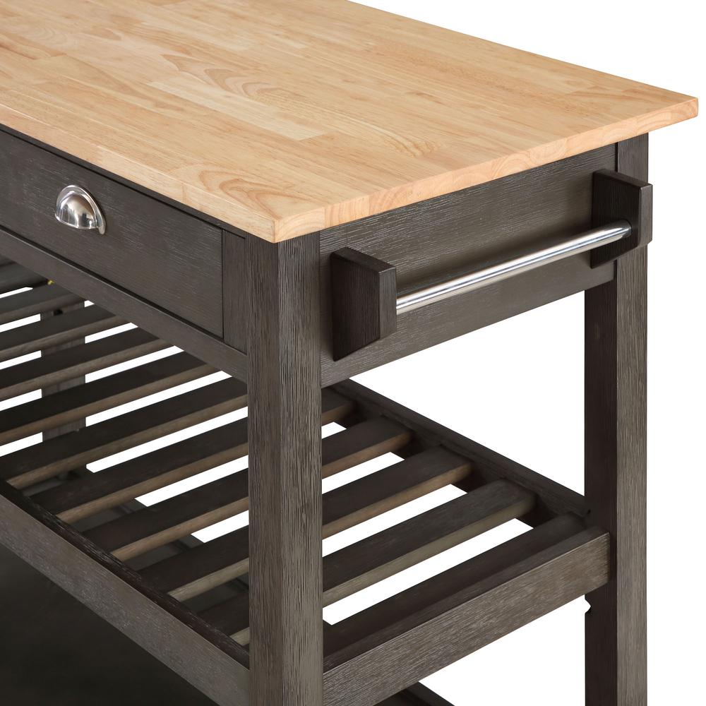 American Heritage 3 Tier Butcher Block Kitchen Cart with Drawers. Picture 7