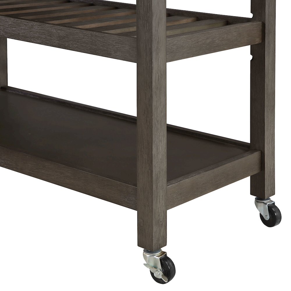 American Heritage 3 Tier Butcher Block Kitchen Cart with Drawers. Picture 8