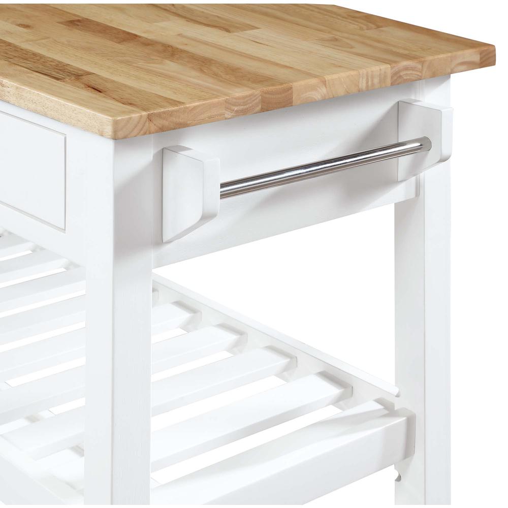American Heritage 3 Tier Butcher Block Kitchen Cart with Drawers. Picture 5