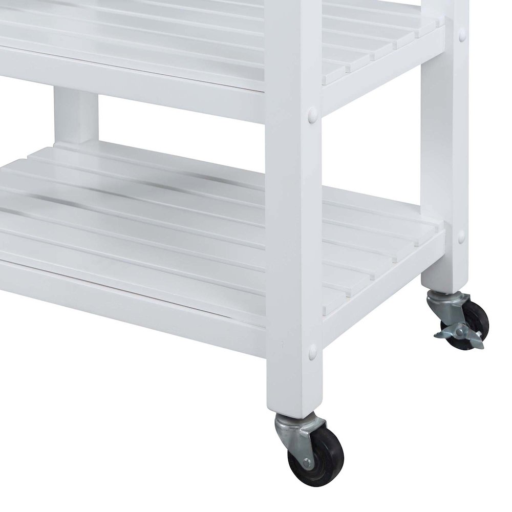 Ellaine 4 Tier Butcher Block Kitchen Cart with Drawer and Wine Rack. Picture 7