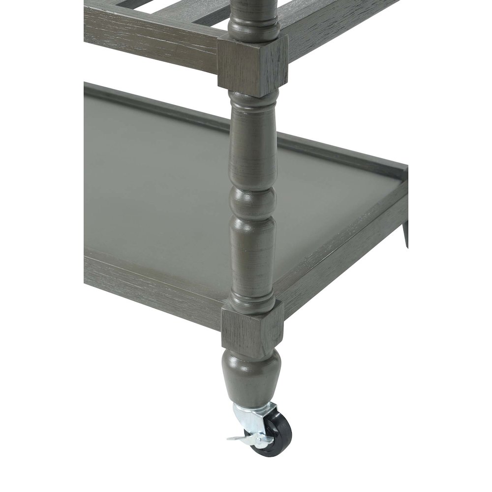 French Country 3 Tier Stainless Steel Kitchen Cart with Drawers. Picture 8
