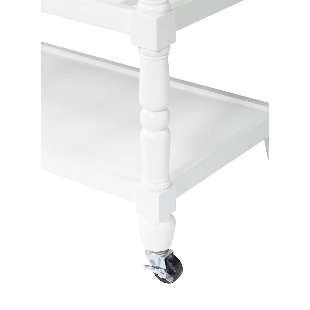 French Country 3 Tier Stainless Steel Kitchen Cart with Drawers. Picture 8