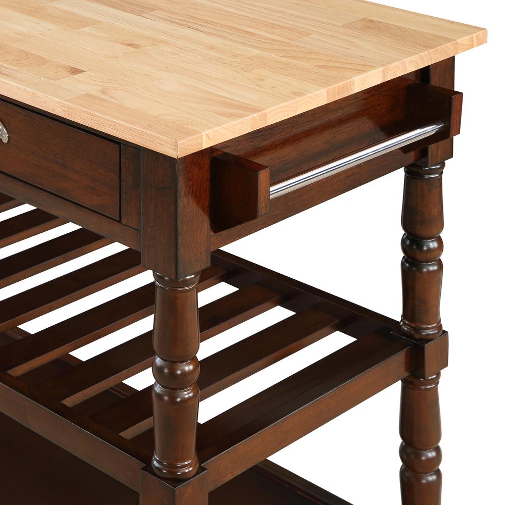 French Country 3 Tier Butcher Block Kitchen Cart w/ Drawers. Picture 7