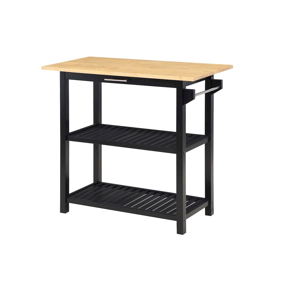 Designs2Go 3 Tier Butcher Block Kitchen Prep Island with Drawer. Picture 1