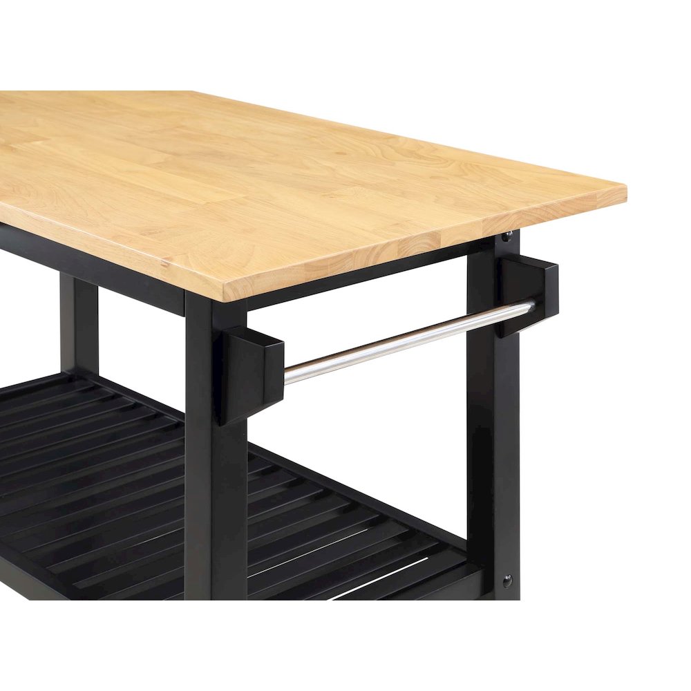 Designs2Go 3 Tier Butcher Block Kitchen Prep Island with Drawer. Picture 7