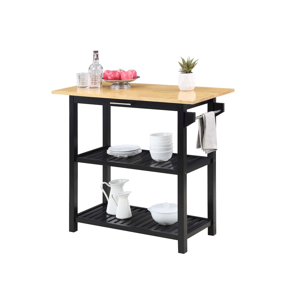 Designs2Go 3 Tier Butcher Block Kitchen Prep Island with Drawer. Picture 3