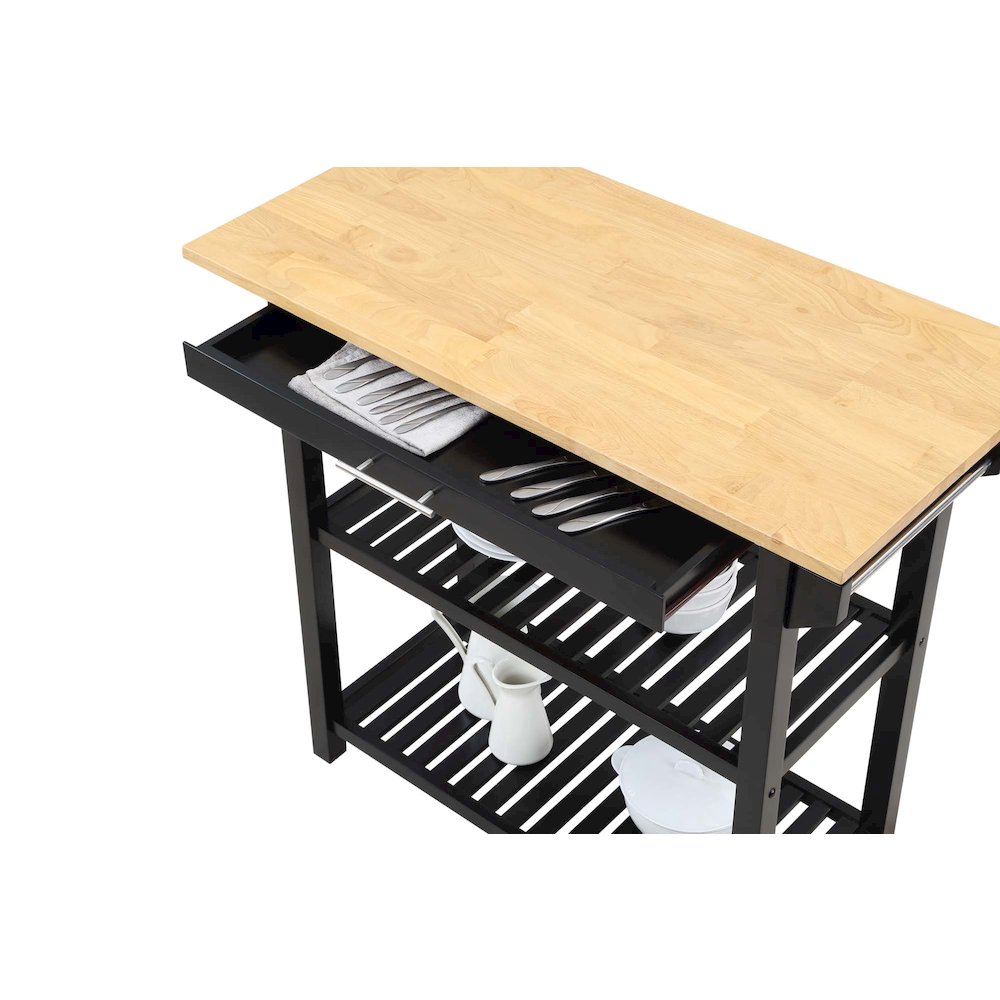 Designs2Go 3 Tier Butcher Block Kitchen Prep Island with Drawer. Picture 5