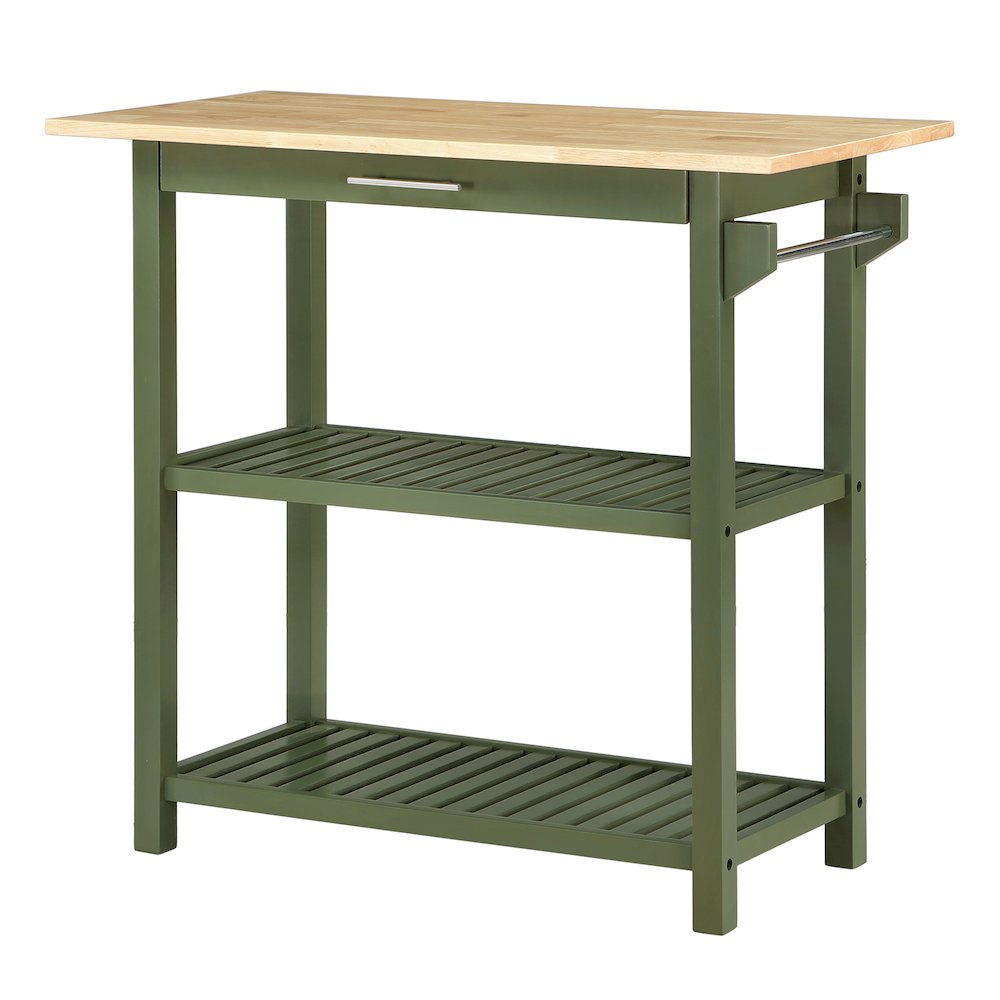 Designs2Go 3 Tier Butcher Block Kitchen Prep Island with Drawer. Picture 1