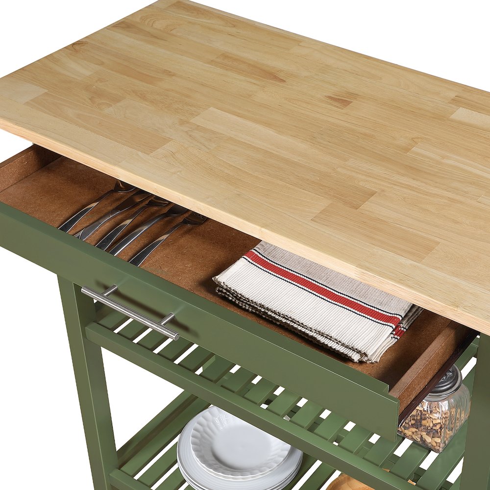 Designs2Go 3 Tier Butcher Block Kitchen Prep Island with Drawer. Picture 3