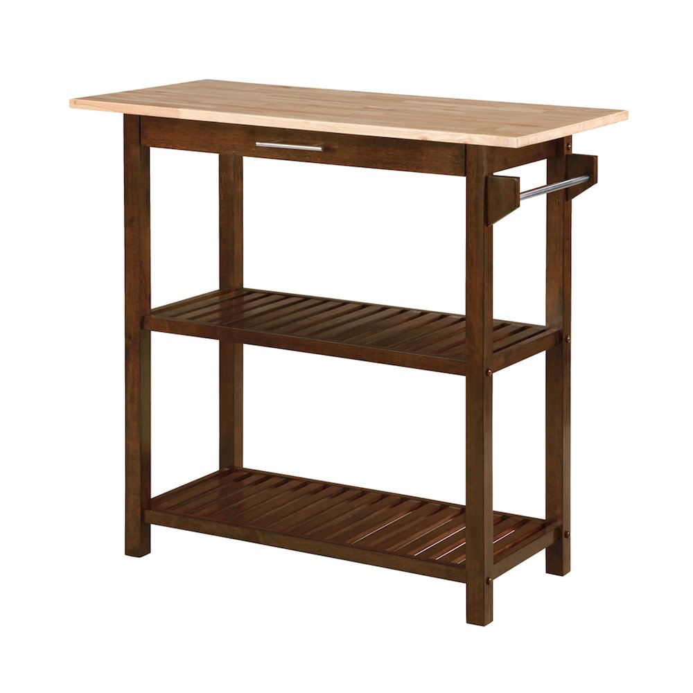 Designs2Go 3 Tier Butcher Block Kitchen Prep Island with Drawer. Picture 1