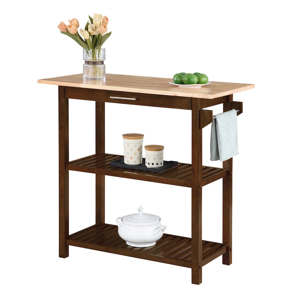 Designs2Go 3 Tier Butcher Block Kitchen Prep Island with Drawer. Picture 3
