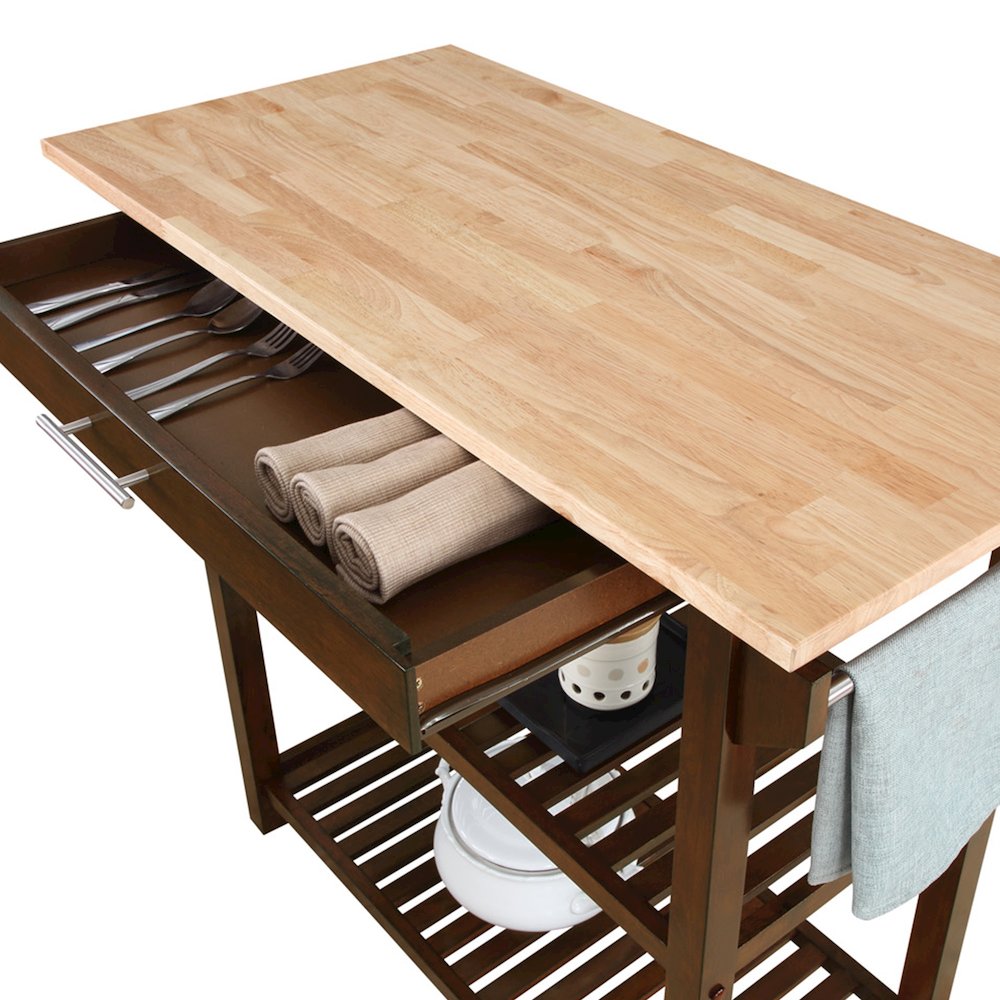 Designs2Go 3 Tier Butcher Block Kitchen Prep Island with Drawer. Picture 5