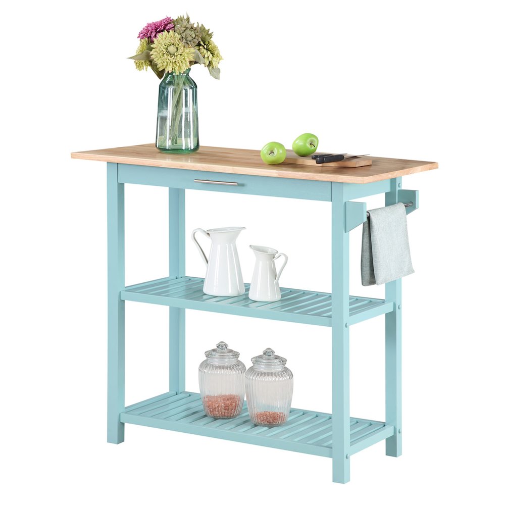 Designs2Go 3 Tier Butcher Block Kitchen Prep Island with Drawer. Picture 2