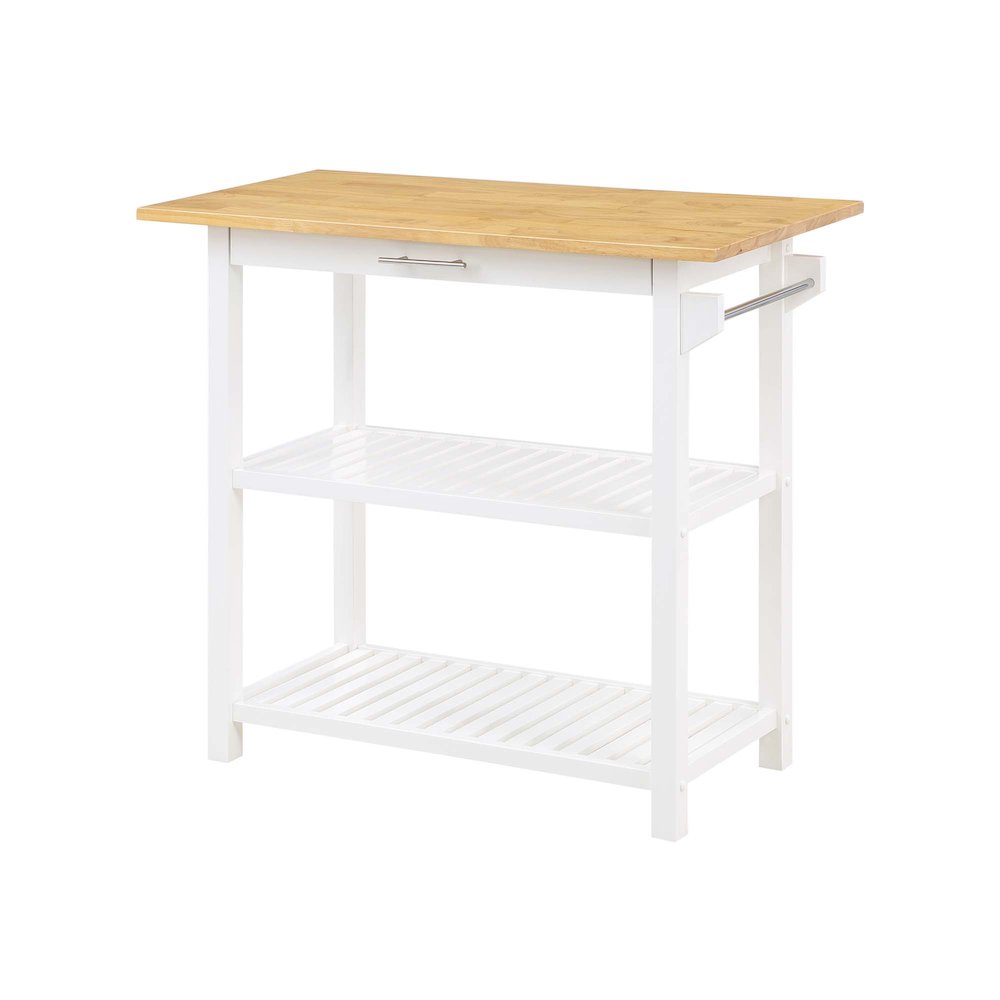 Designs2Go 3 Tier Butcher Block Kitchen Prep Island with Drawer. Picture 1