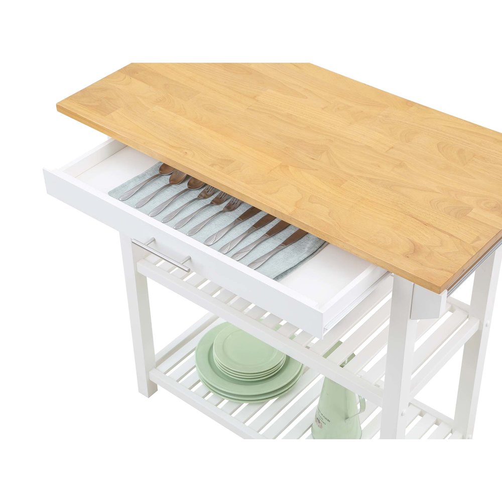 Designs2Go 3 Tier Butcher Block Kitchen Prep Island with Drawer. Picture 5