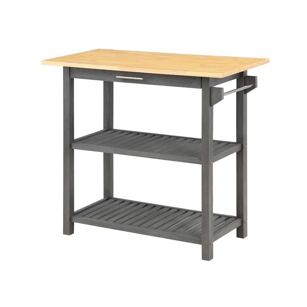 Designs2Go 3 Tier Butcher Block Kitchen Prep Island with Drawer. Picture 1