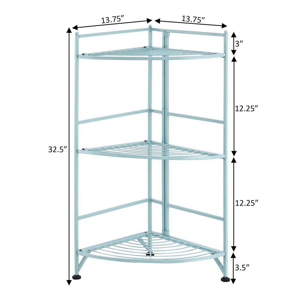 Xtra Storage 3 Tier Folding Metal Corner Shelf,Blue. Picture 7