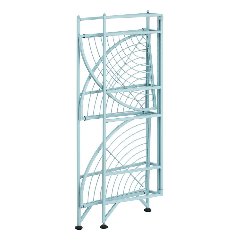 Xtra Storage 3 Tier Folding Metal Corner Shelf,Blue. Picture 4