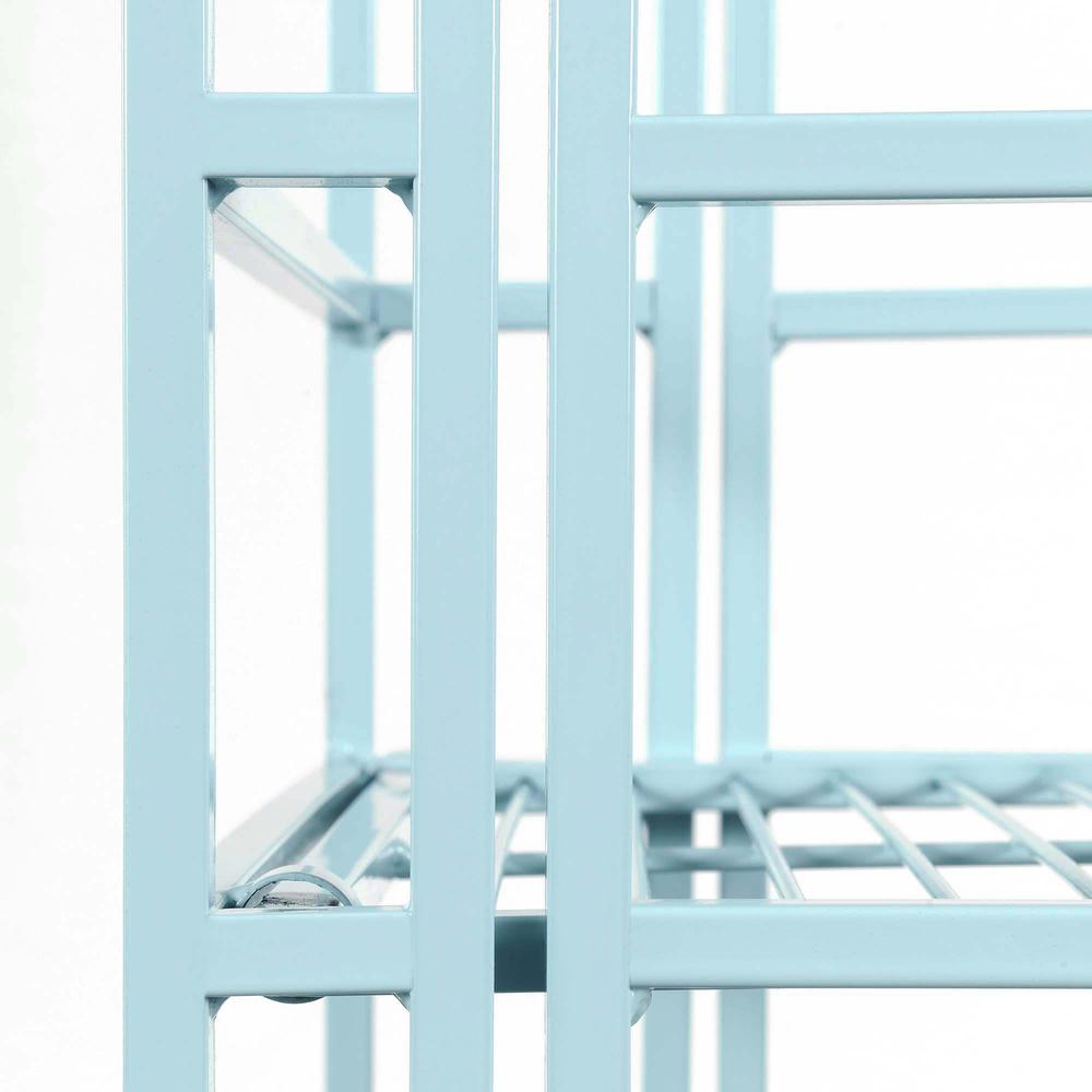 Xtra Storage 3 Tier Folding Metal Corner Shelf,Blue. Picture 6