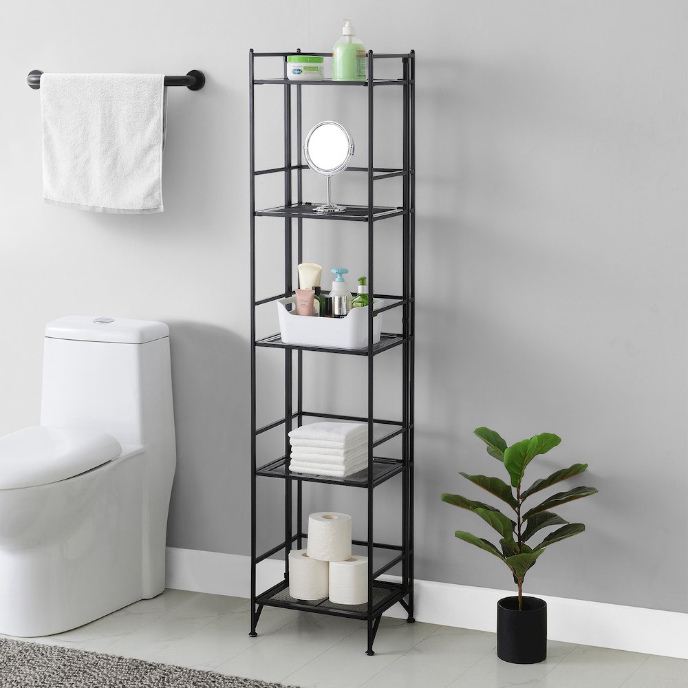 Xtra Storage 5 Tier Folding Metal Mesh Shelf. Picture 2