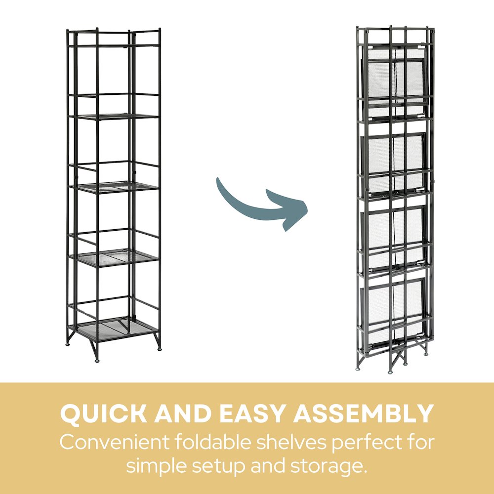 Xtra Storage 5 Tier Folding Metal Mesh Shelf. Picture 5
