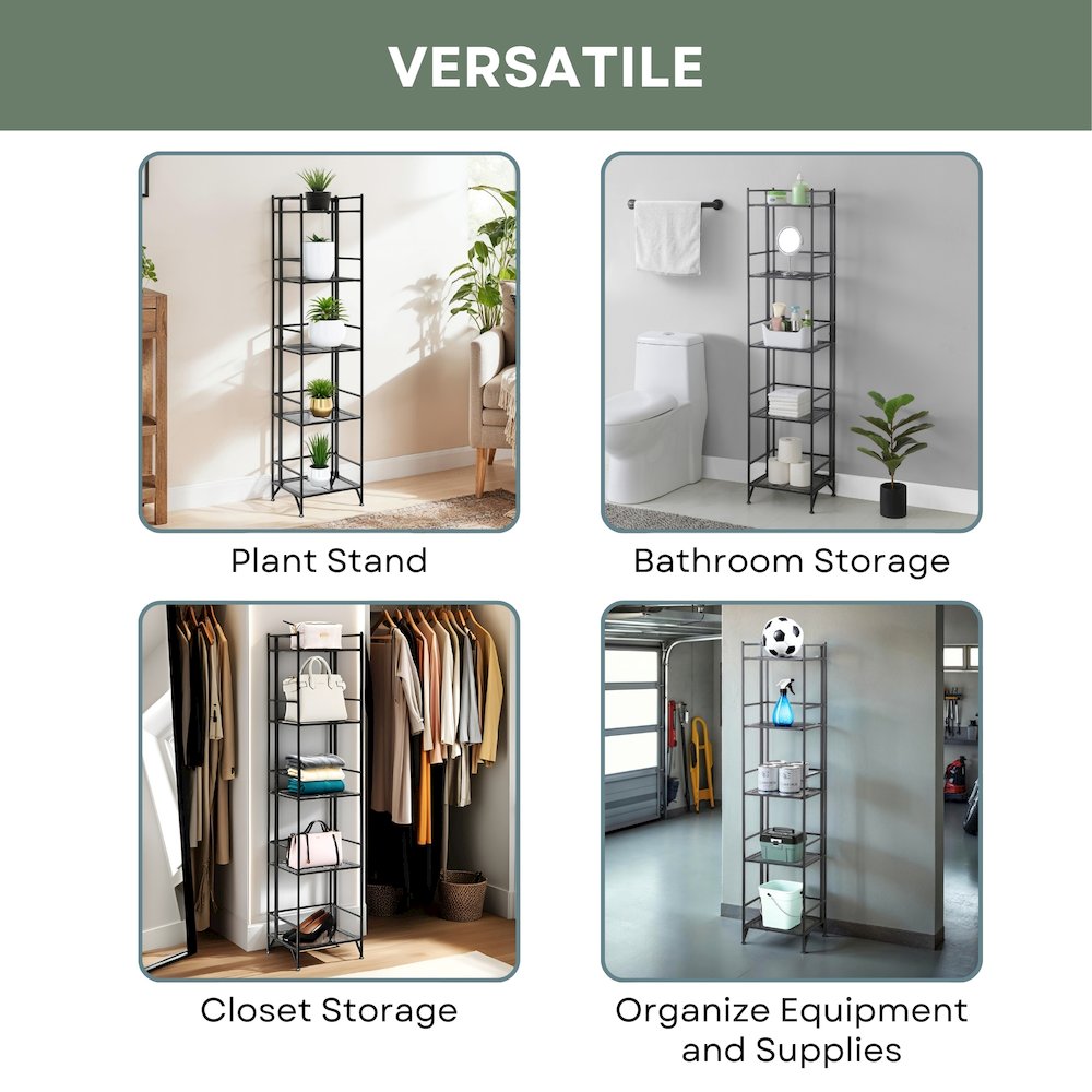 Xtra Storage 5 Tier Folding Metal Mesh Shelf. Picture 4