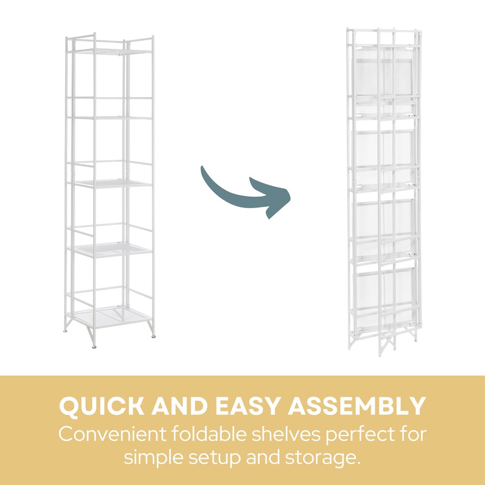 Xtra Storage 5 Tier Folding Metal Mesh Shelf. Picture 5