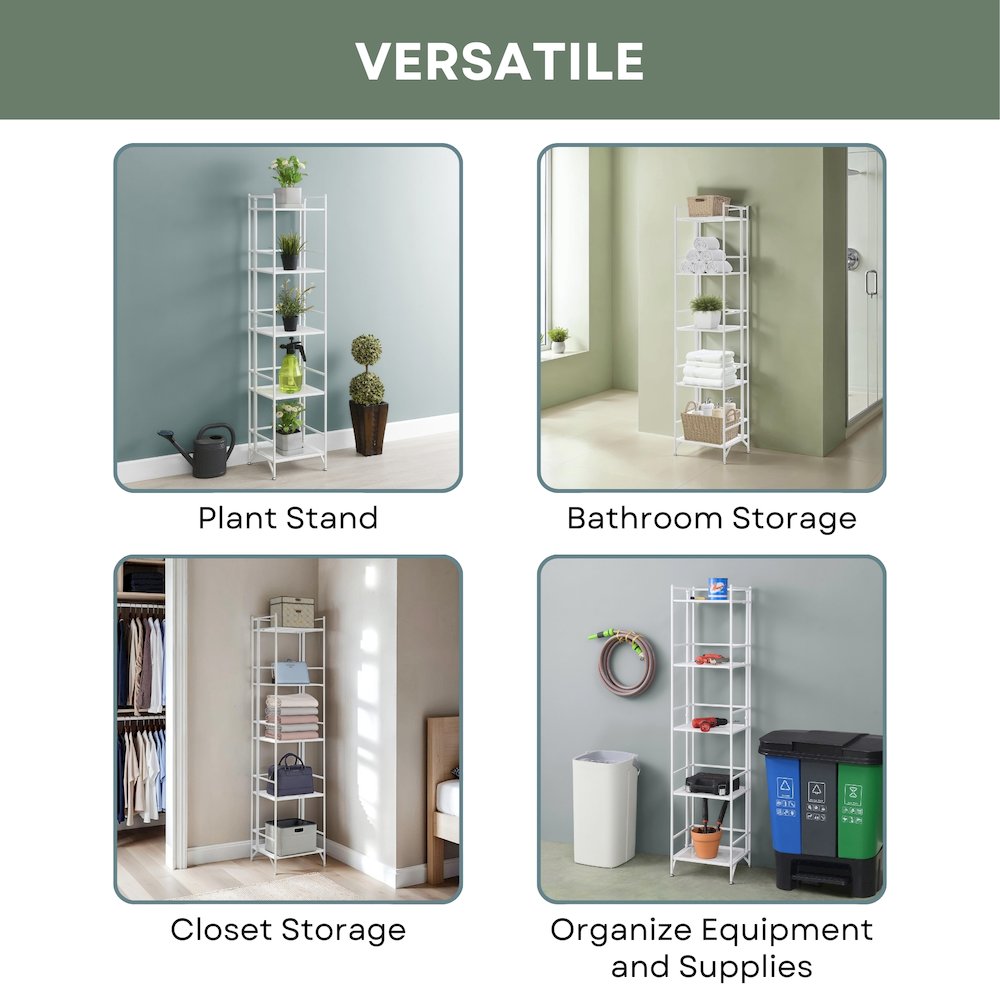 Xtra Storage 5 Tier Folding Metal Mesh Shelf. Picture 4