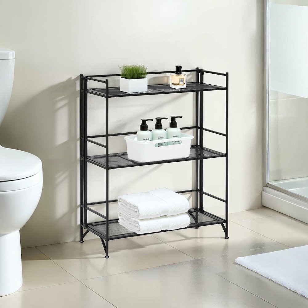 Xtra Storage 3 Tier Wide Folding Metal Mesh Shelf. Picture 2