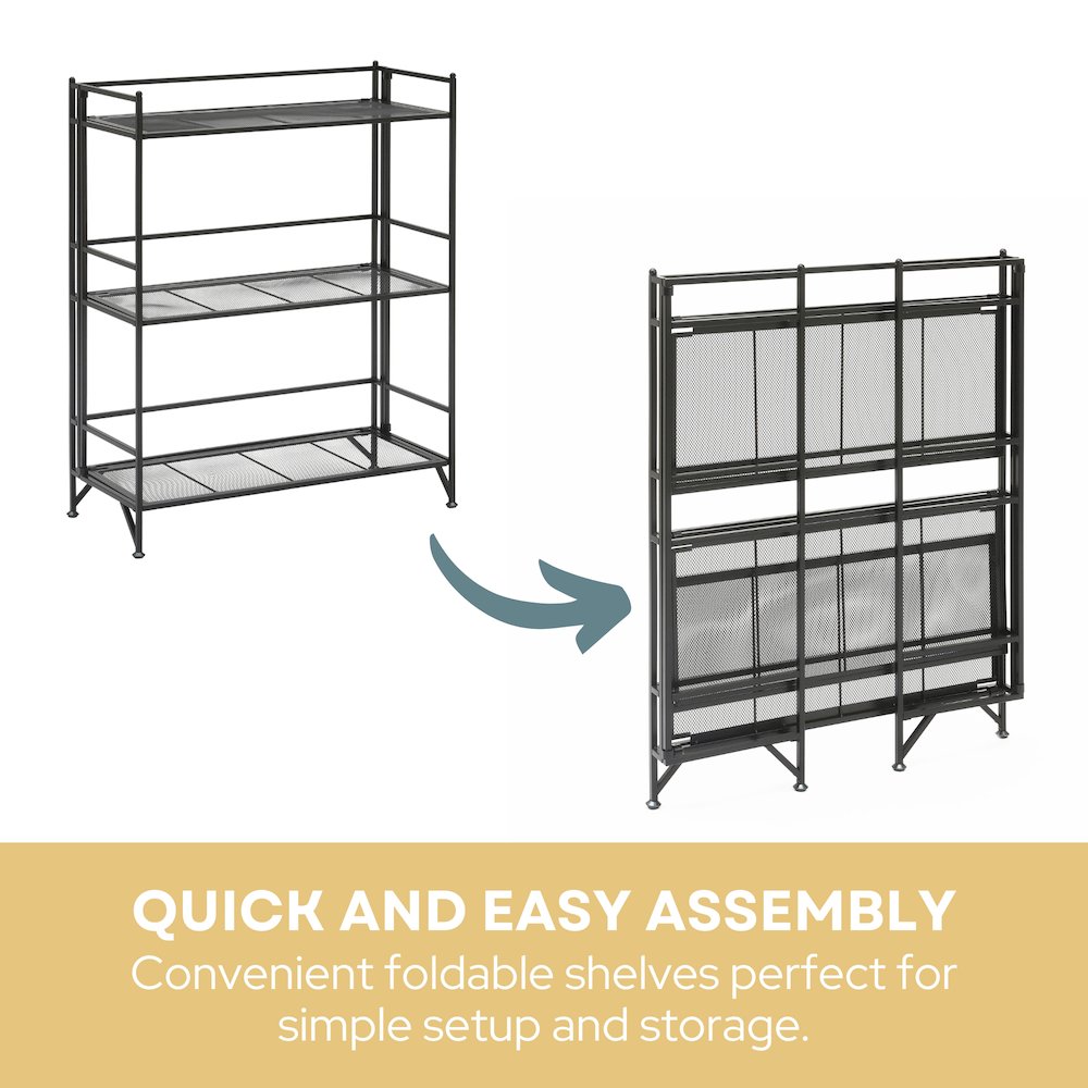 Xtra Storage 3 Tier Wide Folding Metal Mesh Shelf. Picture 5