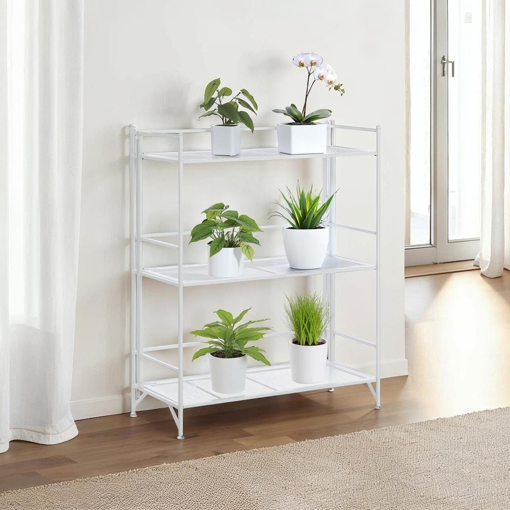Xtra Storage 3 Tier Wide Folding Metal Mesh Shelf. Picture 2