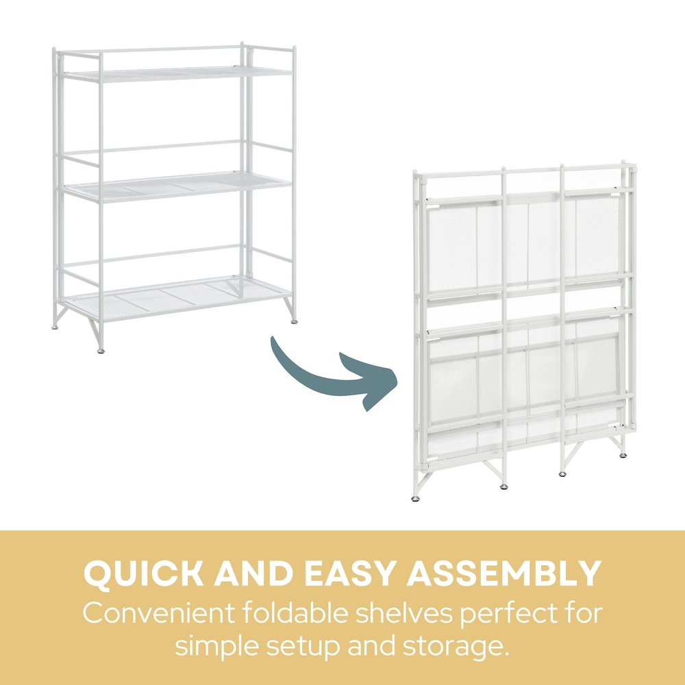 Xtra Storage 3 Tier Wide Folding Metal Mesh Shelf. Picture 5