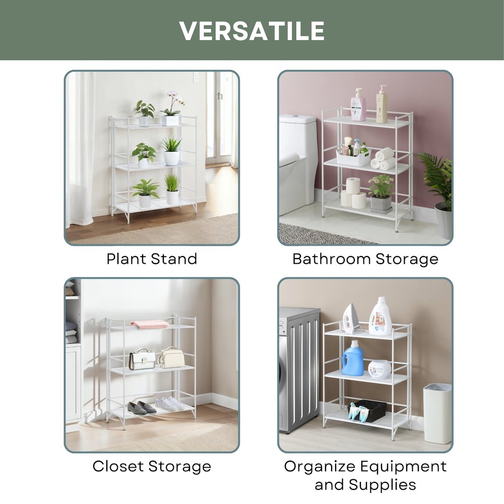 Xtra Storage 3 Tier Wide Folding Metal Mesh Shelf. Picture 4