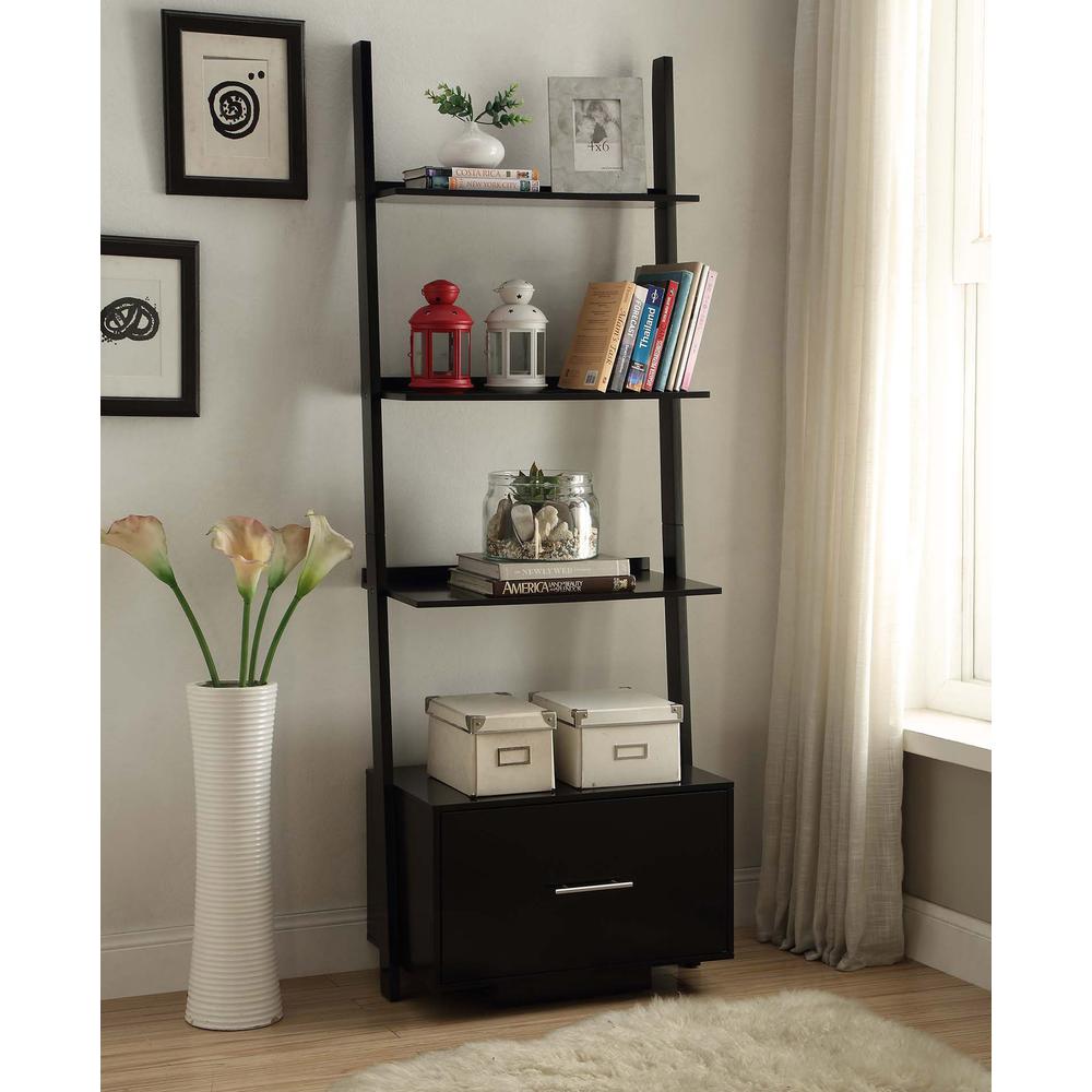 American Heritage Ladder Bookcase with File Drawer. Picture 2