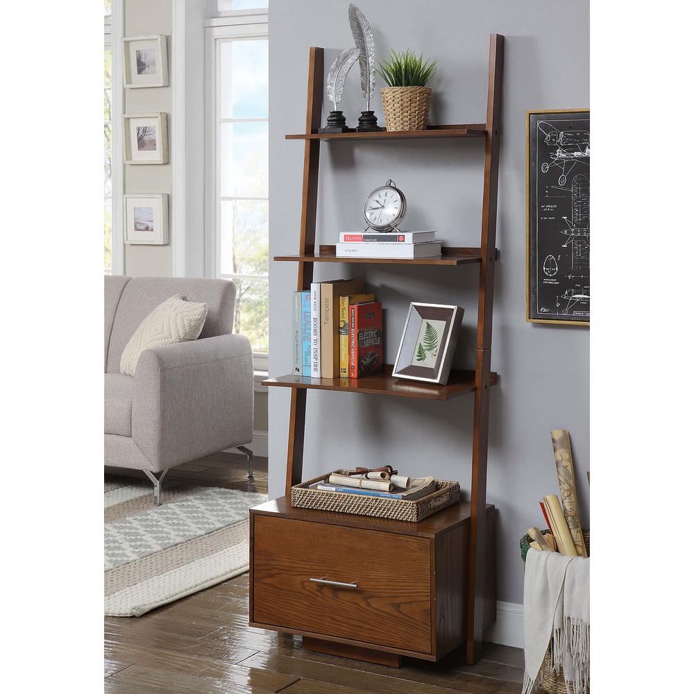 American Heritage Ladder Bookcase with File Drawer. Picture 2
