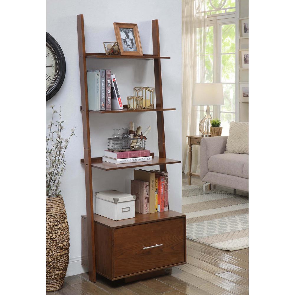American Heritage Ladder Bookcase with File Drawer. Picture 3