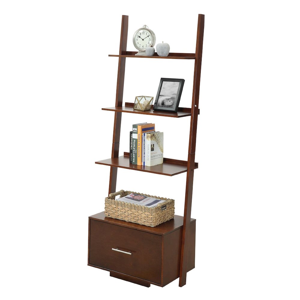 American Heritage Ladder Bookcase with File Drawer. Picture 3