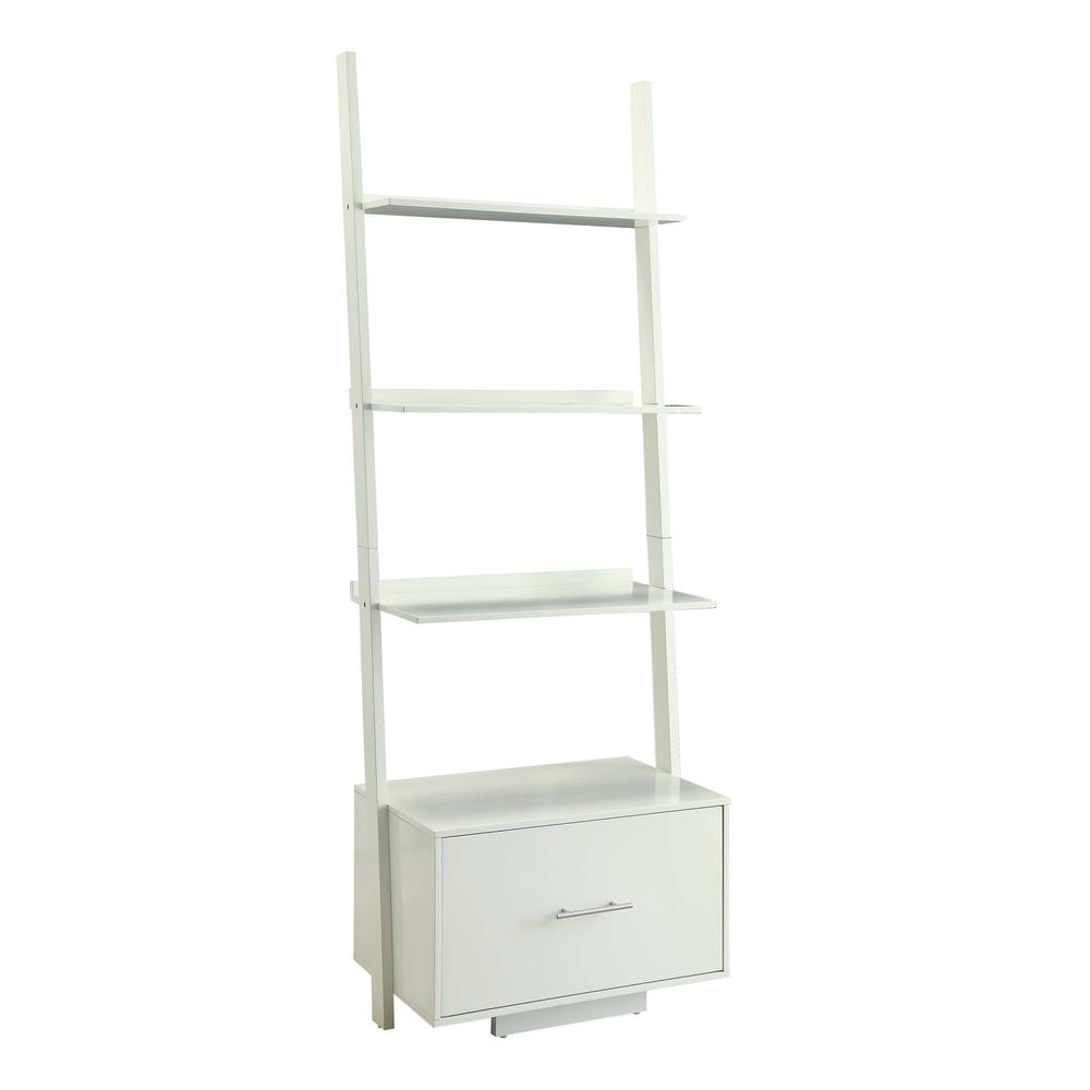American Heritage Ladder Bookcase with File Drawer. Picture 1