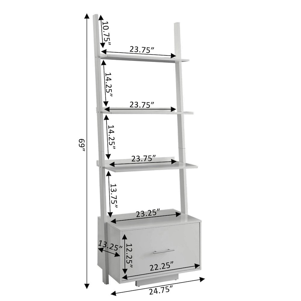 American Heritage Ladder Bookcase with File Drawer. Picture 4