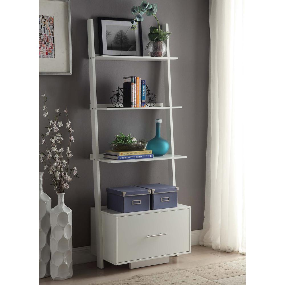 American Heritage Ladder Bookcase with File Drawer. Picture 2