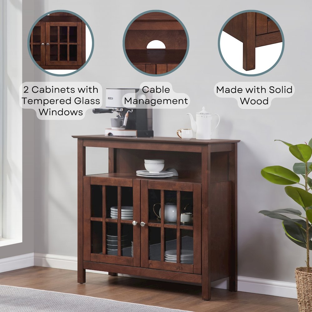 Big Sur Highboy TV Stand with Storage Cabinets for TVs up to 40 Inches. Picture 3
