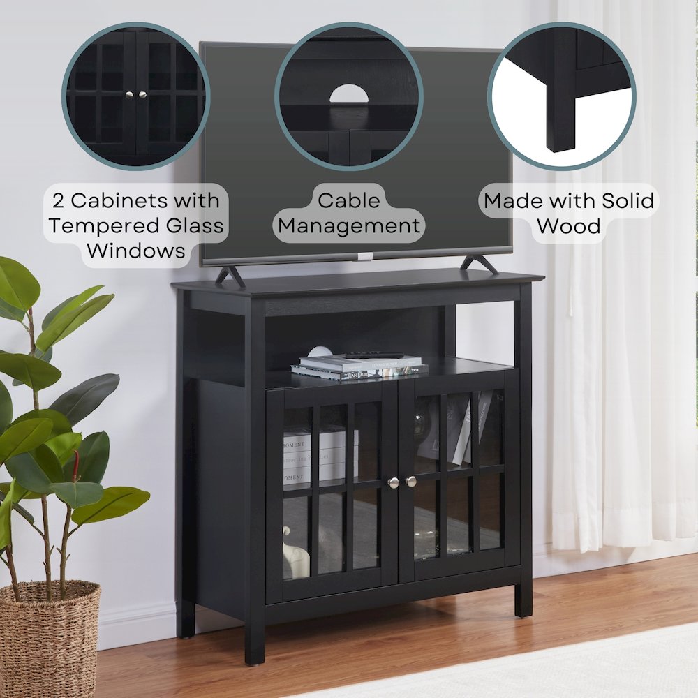 Big Sur Highboy TV Stand with Storage Cabinets for TVs up to 40 Inches. Picture 3