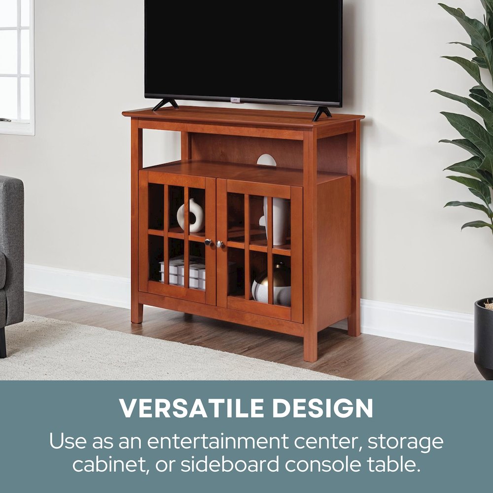 Big Sur Highboy TV Stand with Storage Cabinets for TVs up to 40 Inches. Picture 7