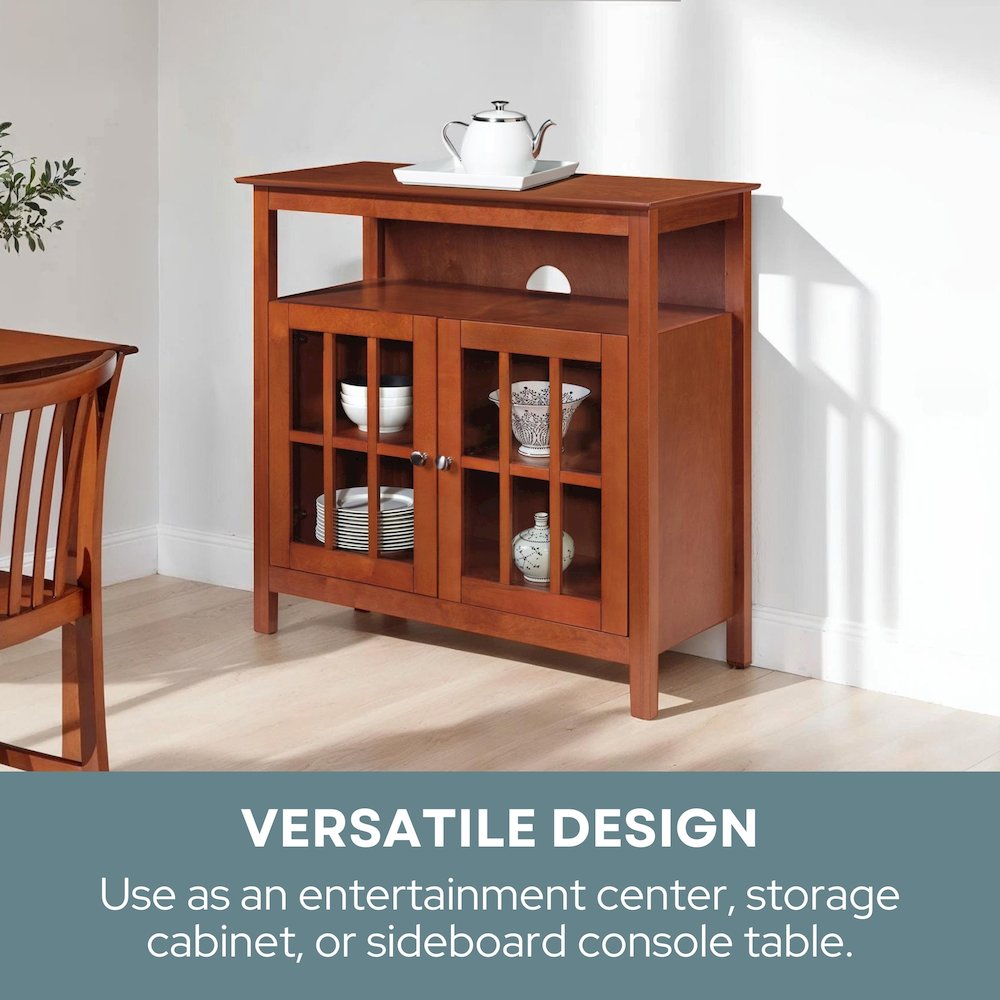 Big Sur Highboy TV Stand with Storage Cabinets for TVs up to 40 Inches. Picture 8